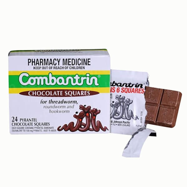 Kẹo socola tẩy giun Combantrin Chocolate Squares 24 của Úc