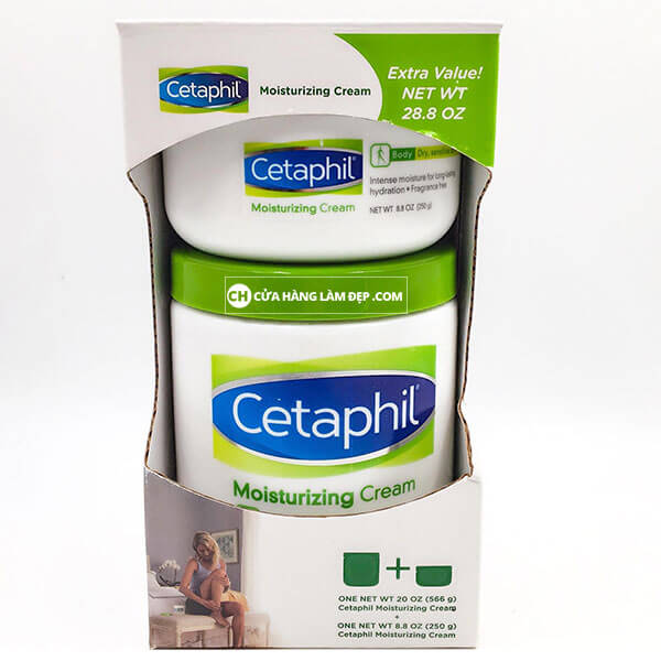 Set 2 kem dưỡng ẩm Cetaphil Moisturizing Cream 566g và 250g