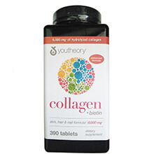 Viên uống Collagen Youtheory Type 1 2 & 3 390 viên của Mỹ - Collagen 6000mg Youtheory + Biotin