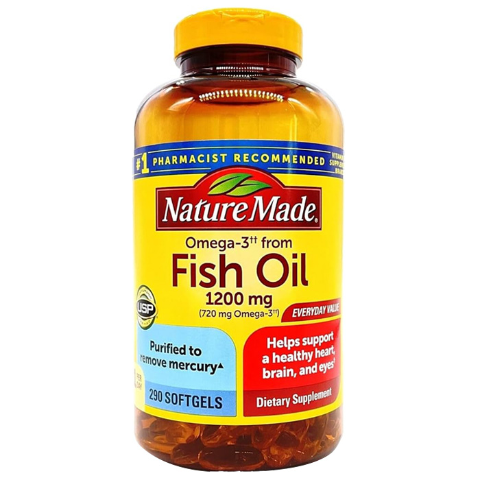 Viên Uống Dầu Cá Omega 3 Fish Oil 1200mg 200 viên Nature Made của Mỹ