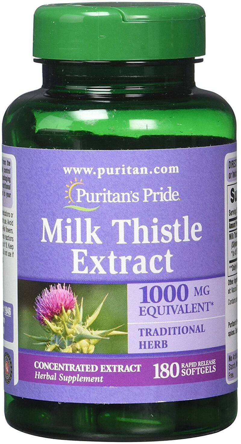 Viên Uống Bổ Gan Puritan'S Pride Milk Thistle Extract 1000mg - Giải Độc Gan, Tăng Cường Chức Năng Gan của Mỹ (180 viên)